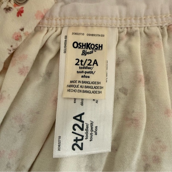 OshKosh B'gosh Floral Overall Dress size 2t - Picture 5 of 6